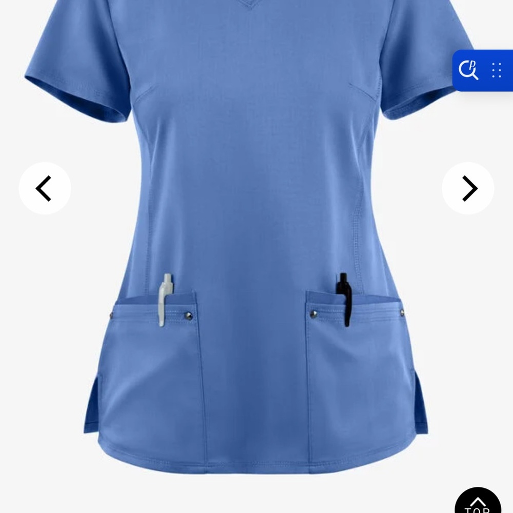 Healing Hands Blue Short Sleeve Women's Top